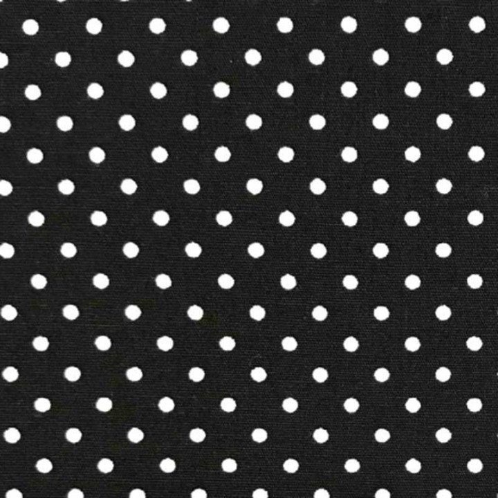 Coupon de tissu - Coton - Pois blancs Fond noir - 55 x 45,5 cm
