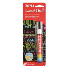 Marqueur craie liquide pointe ronde 5,5 mm blanc - Apli