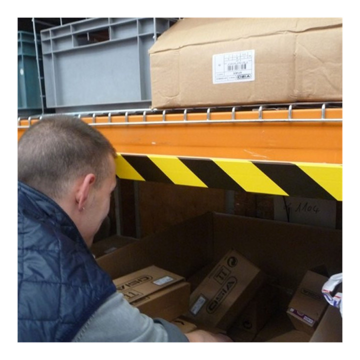 Protection souple en mousse pour étagères de stockage  - Noir/Jaune - 75 cm - Viso