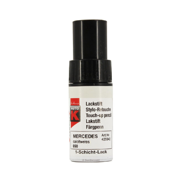 Stylo de retouche pour carrosserie - Mercedes - CalcitWeiss 650 - Auto K