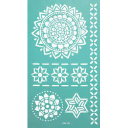 Pochoir - Adhésif - Repositionnable - Modèle mandalas - 11,5x20,5 cm