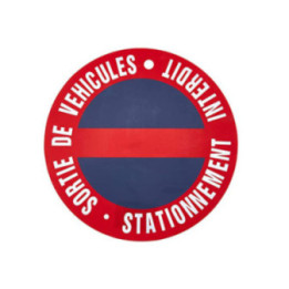 Sticker - Stationnement interdit - Sortie de véhicules - Non adhésif - 25cm diamètre