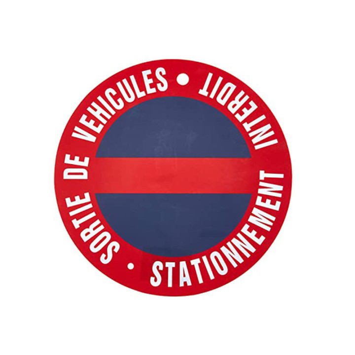 Sticker - Stationnement interdit - Sortie de véhicules - Non adhésif - 25cm diamètre
