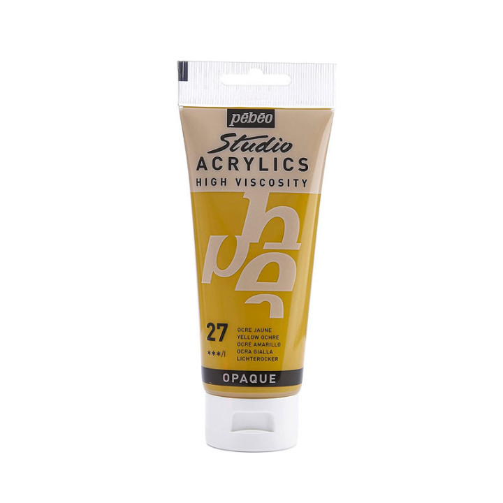 Tube de peinture acrylique - Ocre jaune - Pébéo - Studio - 100 ml