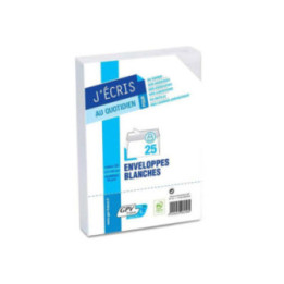 Enveloppes - Blanche - C6 - 114x162mm - Auto adhésive - Paquet de 25 - GPV