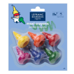 6 crayons à la cire - Bébé - Enfants - Maxi format - Lefranc Bourgeois