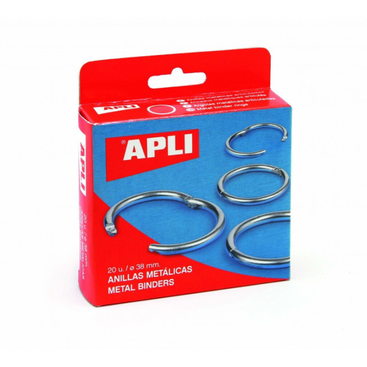 Anneaux métalliques articulés - Diamètre 46 mm - 10 unités - Apli