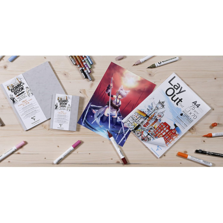 Carnet - Dessin - Manga - 22x22cm - 32 feuilles - Comic Book - Clairefontaine