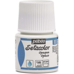 Pot de peinture pour tissu - Textile opaque - Blanc - Pébéo - Setacolor - 45ml