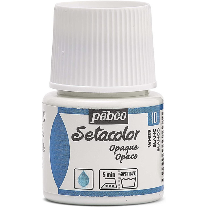 Pot de peinture pour tissu - Textile opaque - Blanc - Pébéo - Setacolor - 45ml