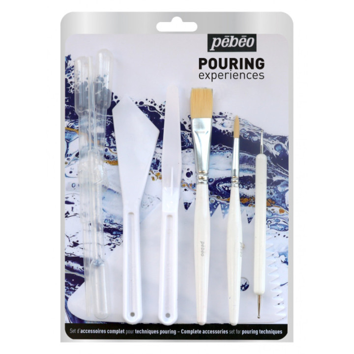 Accessoires pour peinture acrylique - Pouring - Pébéo - 11 pièces