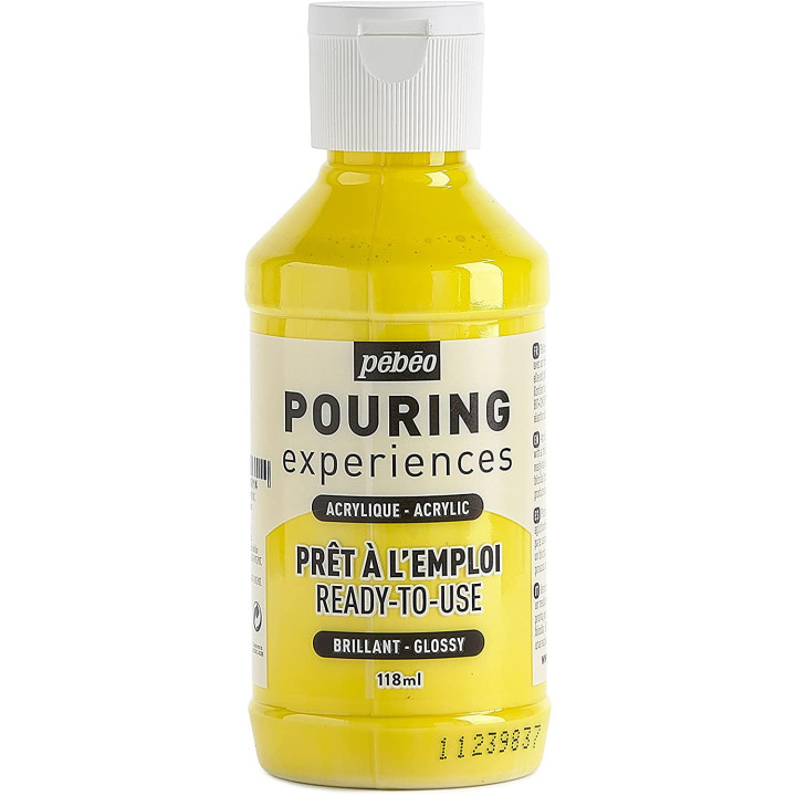 Peinture acrylique - Pouring - Pébéo - Jaune primaire - 118 ml