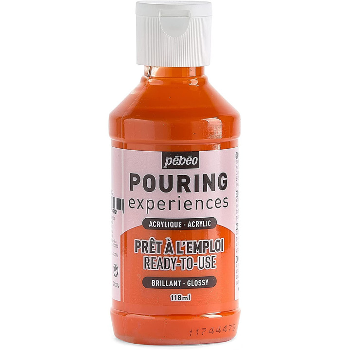 Peinture acrylique - Pouring - Pébéo - Orange - 118 ml