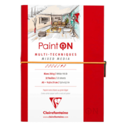 Carnet - Multi techniques - A5 - 64 pages - 250g - Rouge - Paint On Mixed Media - Clairefontaine