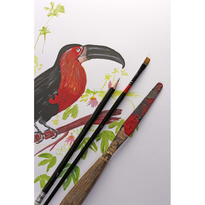 Carnet - Multi techniques - A5 - 64 pages - 250g - Rouge - Paint On Mixed Media - Clairefontaine