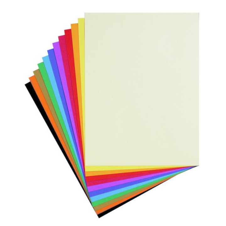 Papier dessin - 24x32cm - 160g - Couleurs vives - Sans acide - 12 feuilles - Clairefontaine