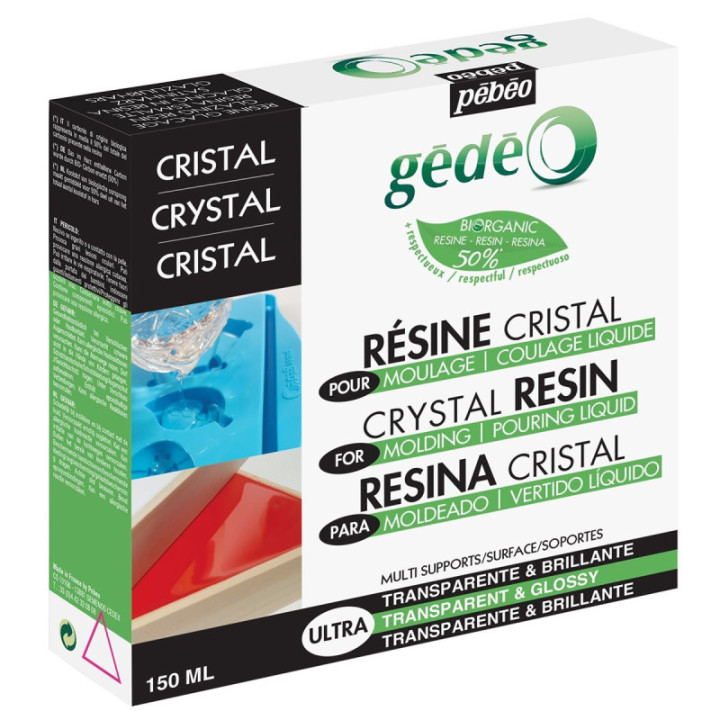 Kit résine cristal - Gédéo - Pébéo - Biosourcée - Moulage - 150 ml