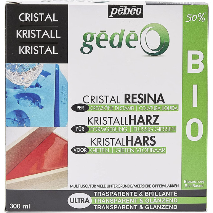 Kit résine cristal - Gédéo - Pébéo - Biosourcée - Moulage - 300 ml