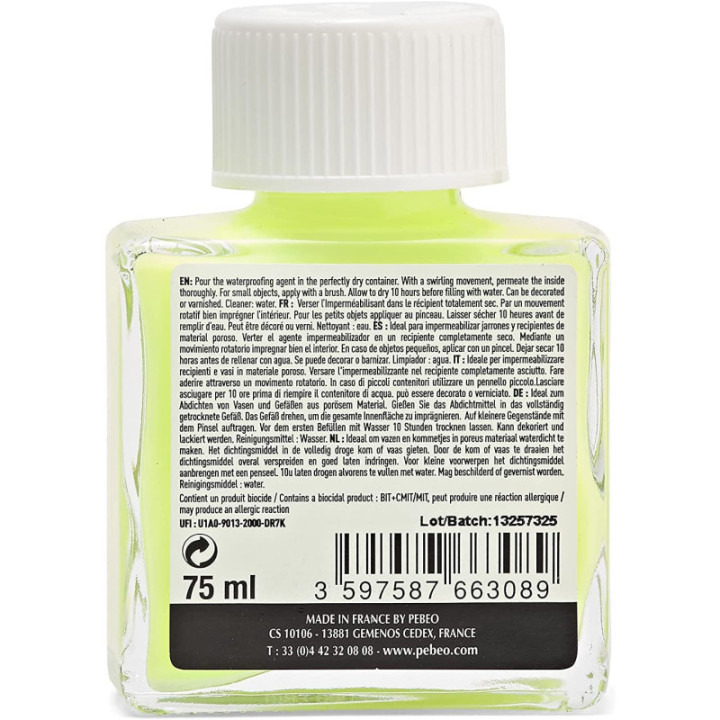 Imperméabilisant pour argile - Flacon de 75 ml - Incolore - Pébéo