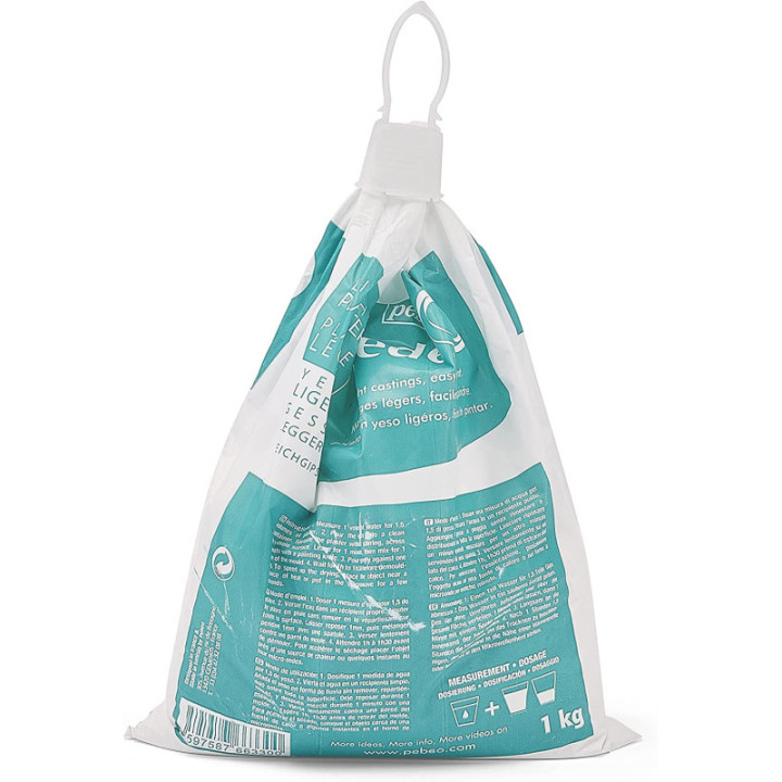 Plâtre - Blanc - Pour moulage et coulage - Léger - Faible densité - Gédéo - 1kg