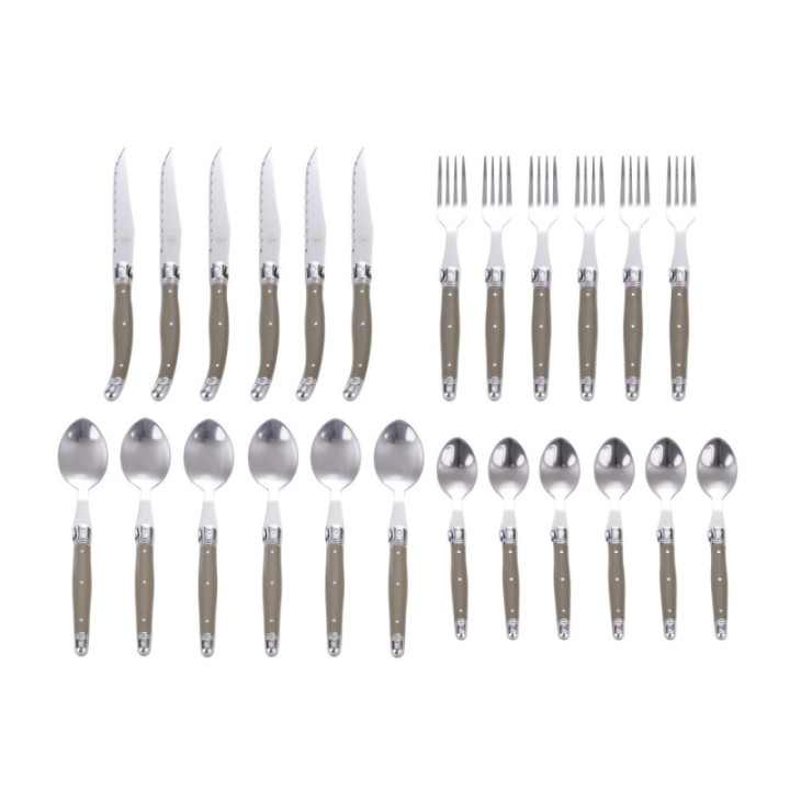Ménagère - Laguiole - 24 pièces - Couteaux - Cuillères - Fourchettes - Petites cuillères