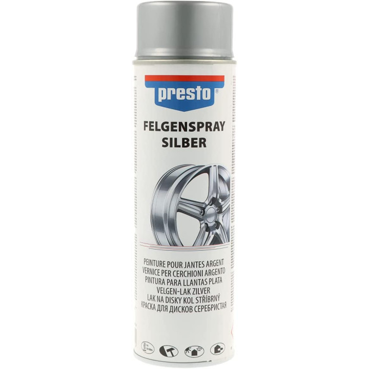 Bombe de peinture pour jantes - Argent - 500ml - Presto