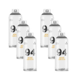 Lot de 6 bombes de peinture MTN 94 - Noir mat Ral 9011 - 400ml