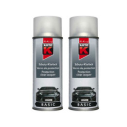 Lot de 2 bombes aérosol vernis de finition transparent satiné Auto-K 400ml