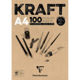 Bloc - A4 - Kraft - Multi techniques - 100 feuilles - 90g - Clairefontaine