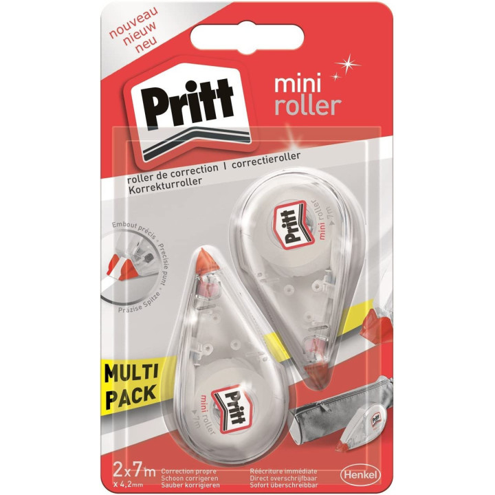 Souris de correction - Roller de correction blanc - Lot de 2 - Pritt