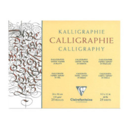 Bloc Calligraphie ivoire encollé 24x30 - 130g/m2 - 25 feuilles - Clairefontaine