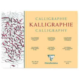 Bloc Calligraphie ivoire encollé 30x40 - 130g/m2 - 25 feuilles - Clairefontaine