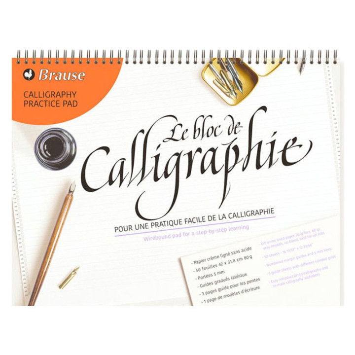 Bloc de calligraphie d'apprentissage - 29,7x31,8cm - 50 feuilles - Clairefontaine
