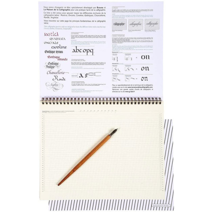 Bloc de calligraphie d'apprentissage - 29,7x31,8cm - 50 feuilles - Clairefontaine