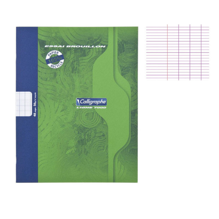 Cahier de brouillon - 17x22(cm) - 96 pages - couverture en carton - sans spirale - Clairefontaine - Calligraphe