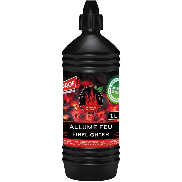 Allume feu - Liquide - Barbecue - Cheminée - Poêle - Bidon de 1L - Prof