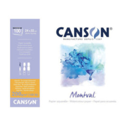 Bloc - Aquarelle - 24x32cm - Grain fin - 100 feuilles - 200g - Montval Canson