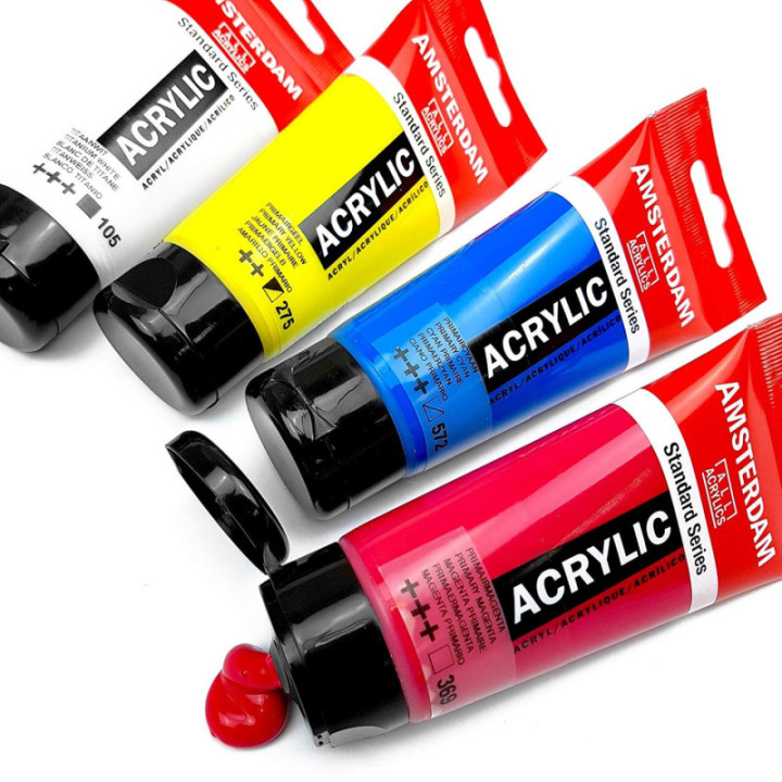 Peinture Acrylique en tube - couleurs primaires - Royal Talens