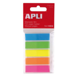 Marque-pages fluorescents - Format 45x12 mm - 5 couleurs - 25 index par couleur - Index film