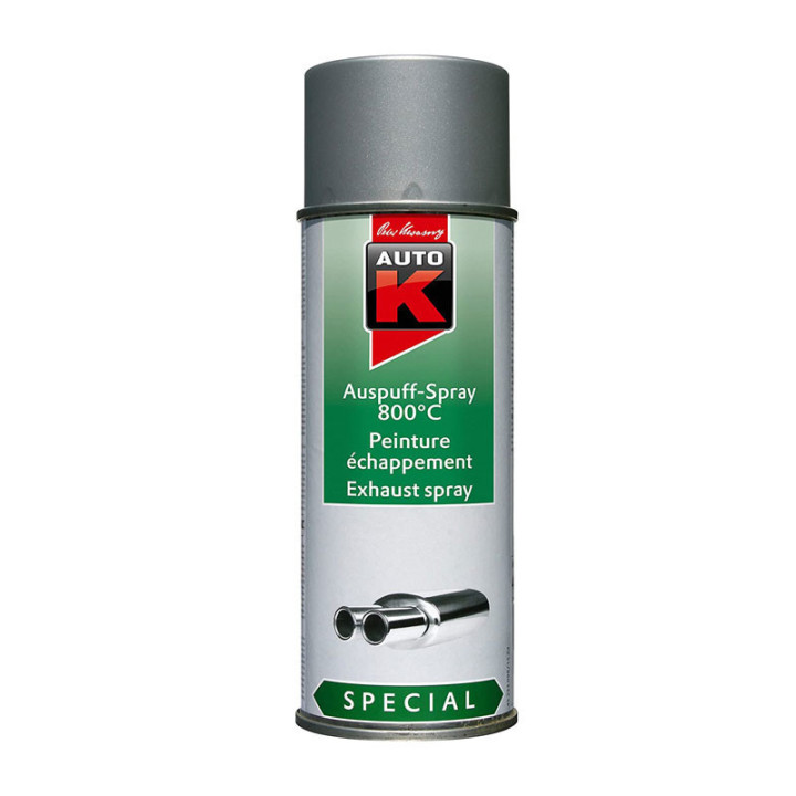 Bombe de peinture pour échappement de voiture moto - argent - Auto-K - 400ml