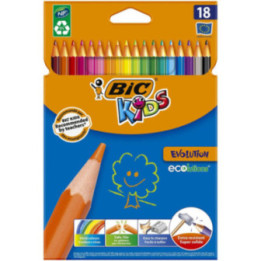 18 crayons de couleur - BIC - Evolution - Couleurs assortis