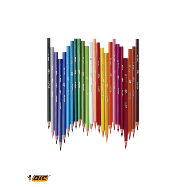 18 crayons de couleur - BIC - Evolution - Couleurs assortis
