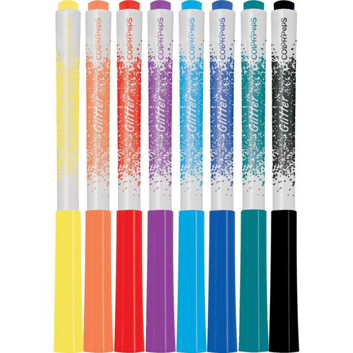 8 feutres de coloriage - Encre à paillettes - Assortiment - Color'Peps Glitter - Maped