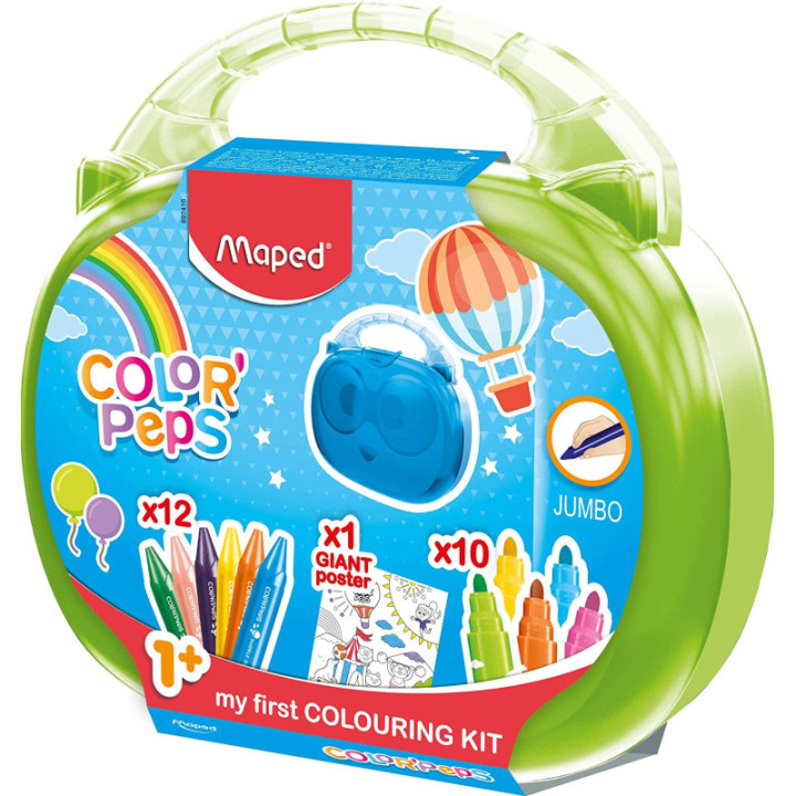 Mallette de coloriage - Feutres - Crayons de cire - Pour enfant - Color'Peps - Maped