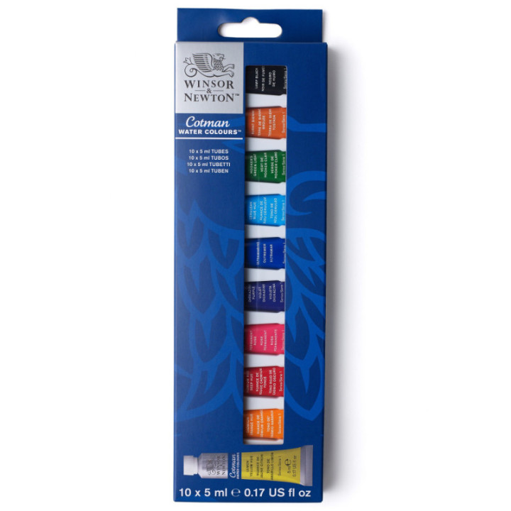 Peinture aquarelle - Fine - Winsor et Newton - Cotman - 10 tubes - 5ml