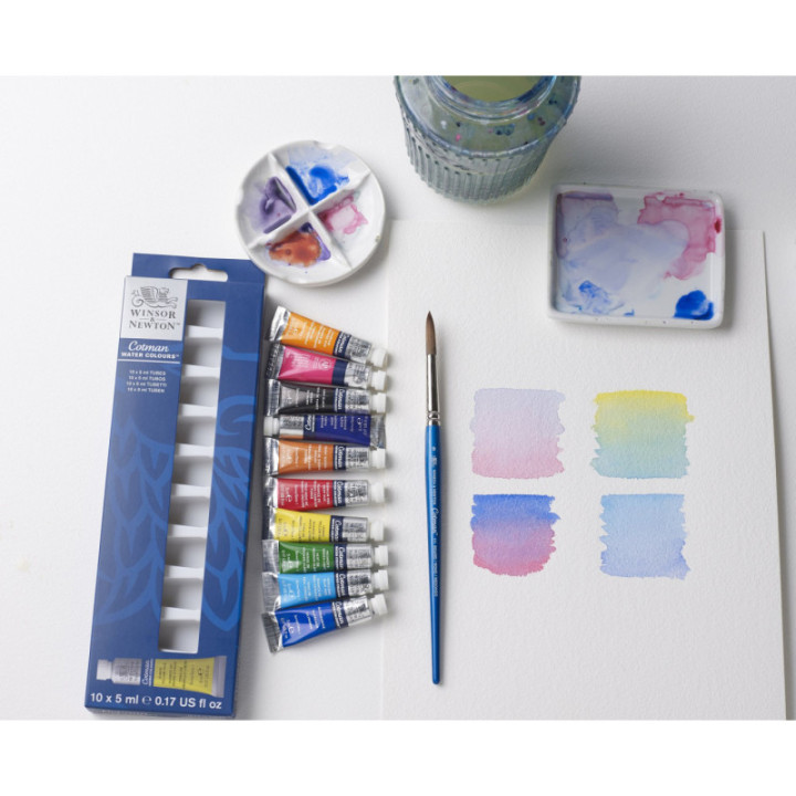 Peinture aquarelle - Fine - Winsor et Newton - Cotman - 10 tubes - 5ml