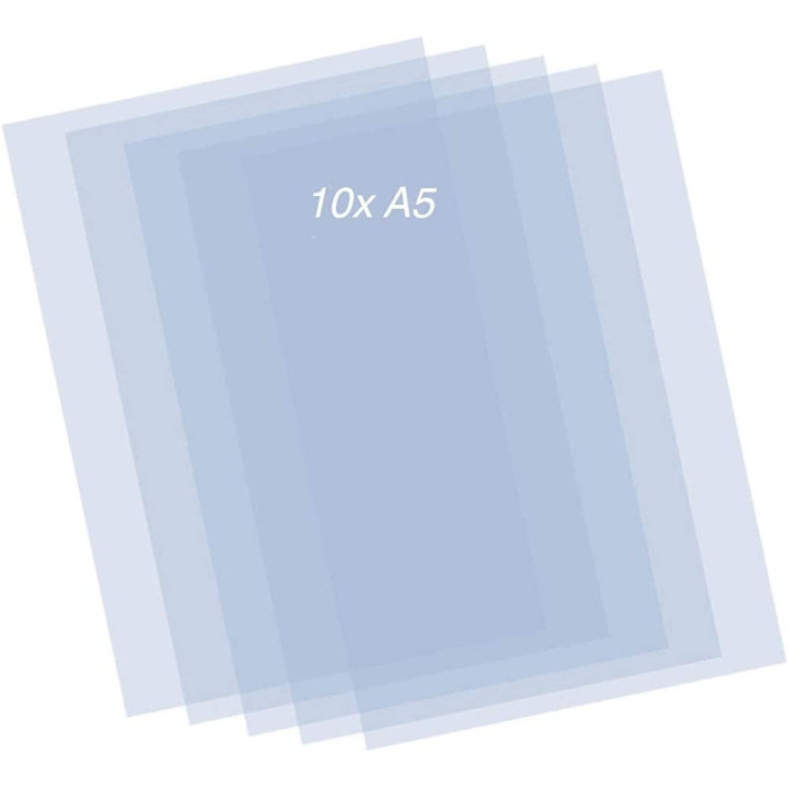 Lot de 10 feuilles Mylar A5 pour pochoir - Epaisseur 0,3 mm - Qbix