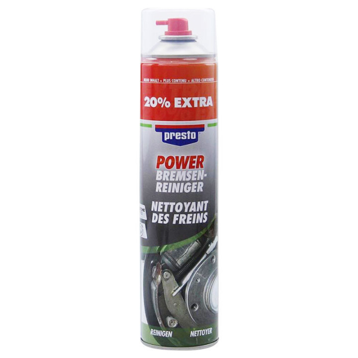 Bombe de produit nettoyant pour freins - Voiture - Moto - Sans acétone - Presto