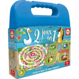 Mallette de jeux de société - Jeu de l'oie - Petits chevaux - Dès 3 ans