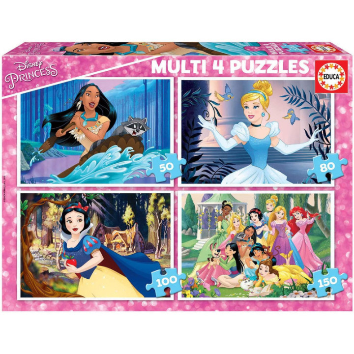 4 Puzzles - Princesses Disney - 4 en 1 - Educa
